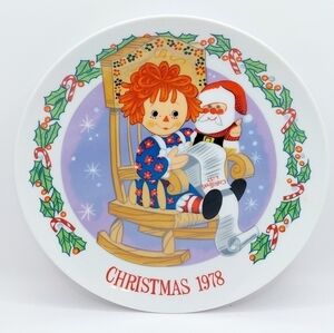 Vintage‎ Raggedy Ann Decorative Plate 1977 Schmid Limited Edition Christmas